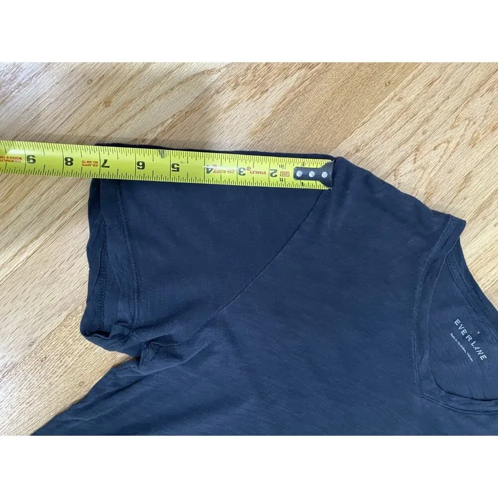 Everlane Men's Black Soft V-Neck Cotton Lightweight Short Sleeve T-Shirt Size S - Picture 7 of 7
